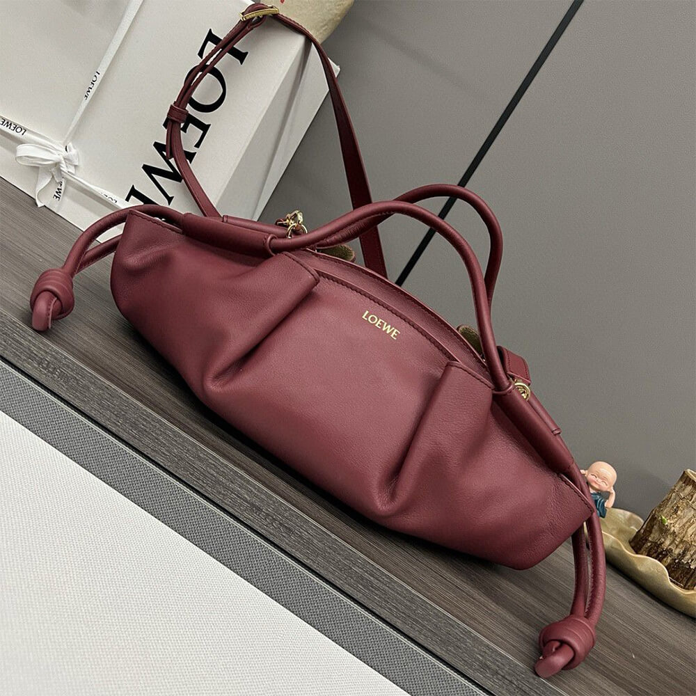 Burgundy Loewe Small Paseo bag in shiny nappa calfskin (Best
grade) - Image 2