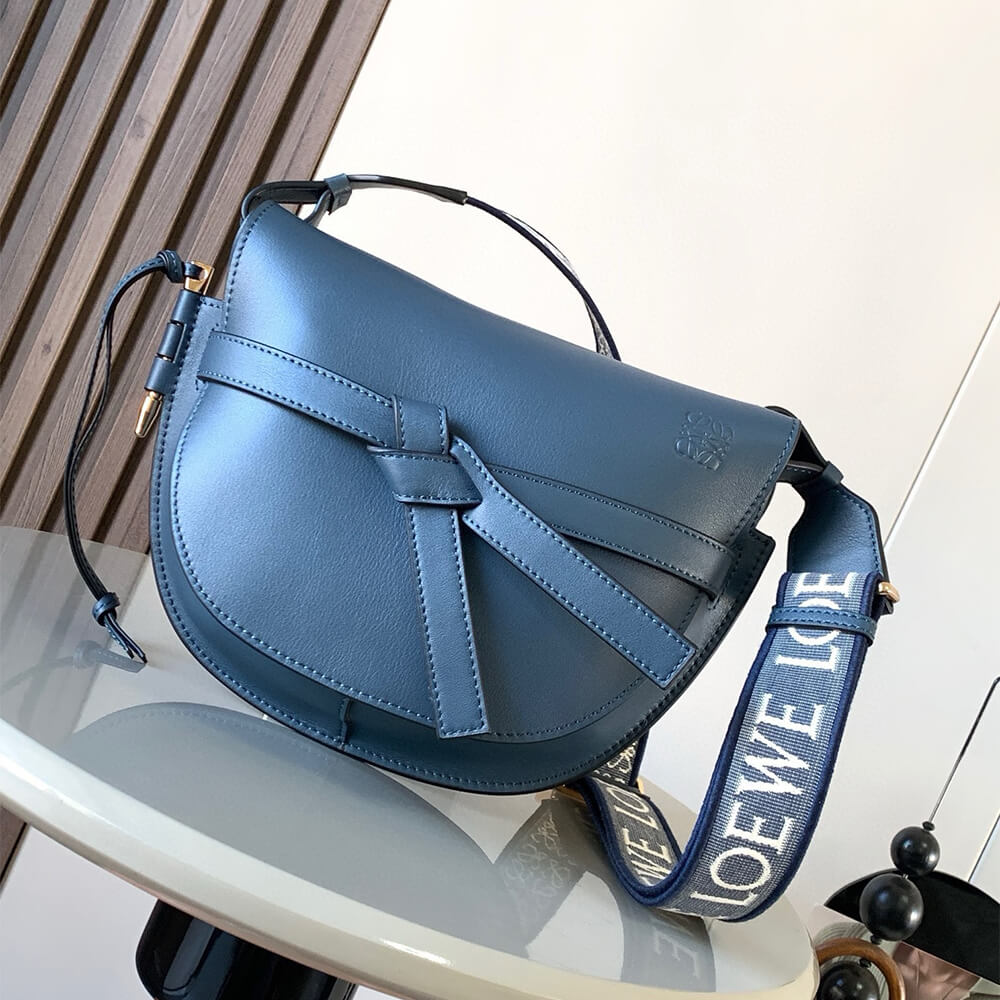 Loewe Small Gate bag in soft calfskin and jacquard - Image 2