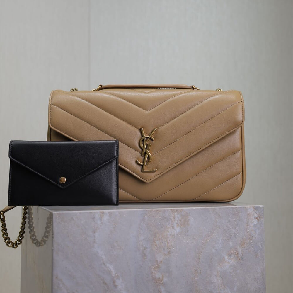 Beige YSL LOULOU medium in MATELASSE lambskin - Image 2