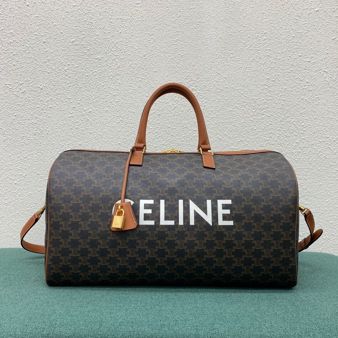 CELINE Large Travel Bag in Logo Print and Calfskin - Image 2