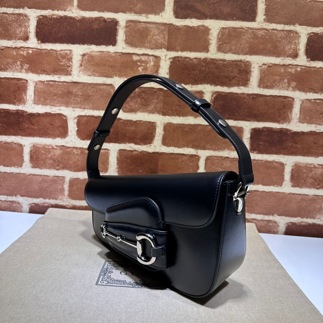 Black Gucci Horsebit 1955 Small Shoulder Bag - Image 3