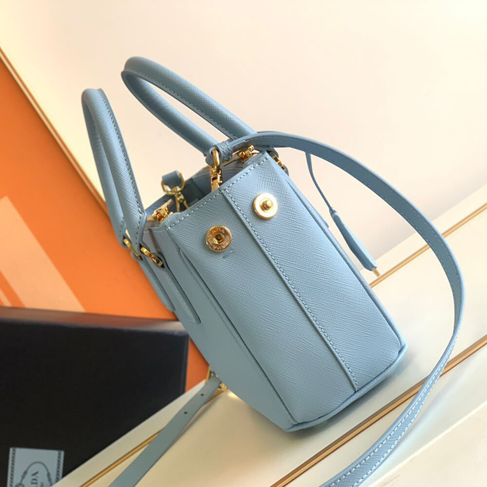 Light Blue Prada Galleria Saffiano leather mini-bag - Image 3
