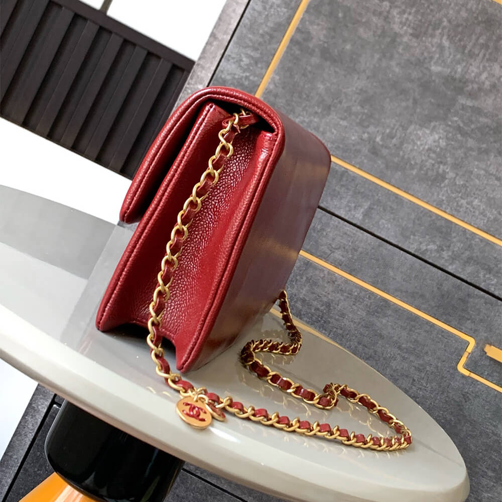 Burgundy CHANEL Long Flap Bag (Best
grade) - Image 3
