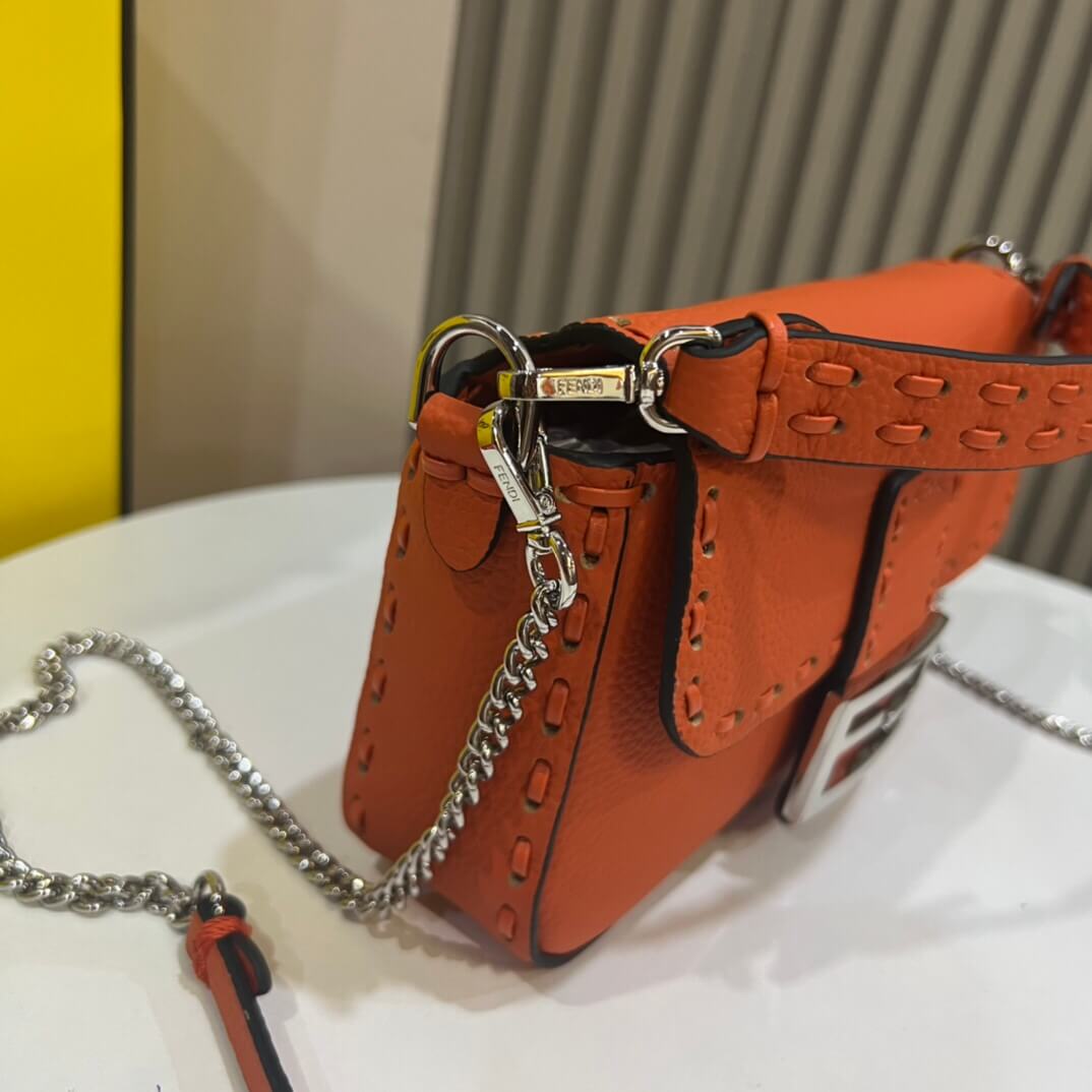 Dark Red Fendi Mini Baguette - Image 3