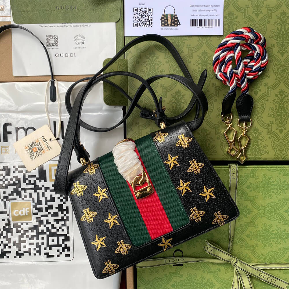 GG Sylvie Bee Star mini leather bag - Image 3