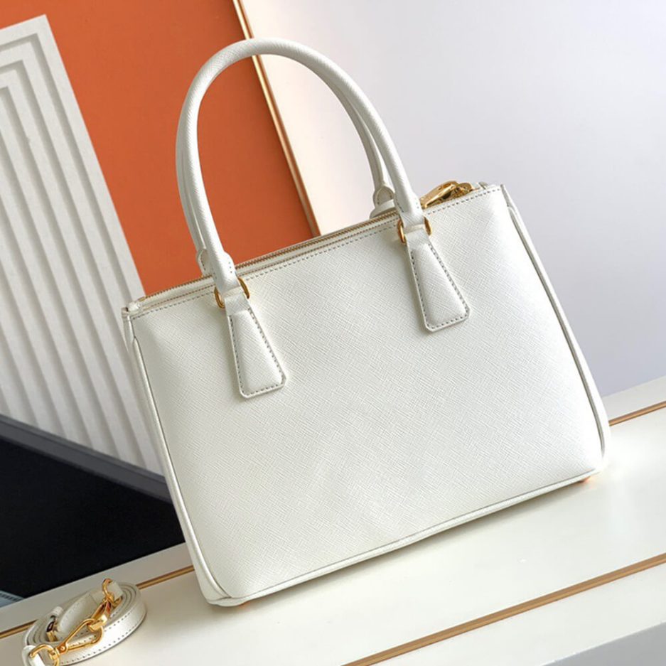 White Medium Prada Galleria Saffiano leather Bag - Image 4