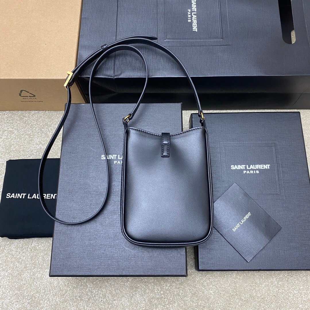 YSL Le 5 A 7 mini vertical bag in shiny leather - Image 4