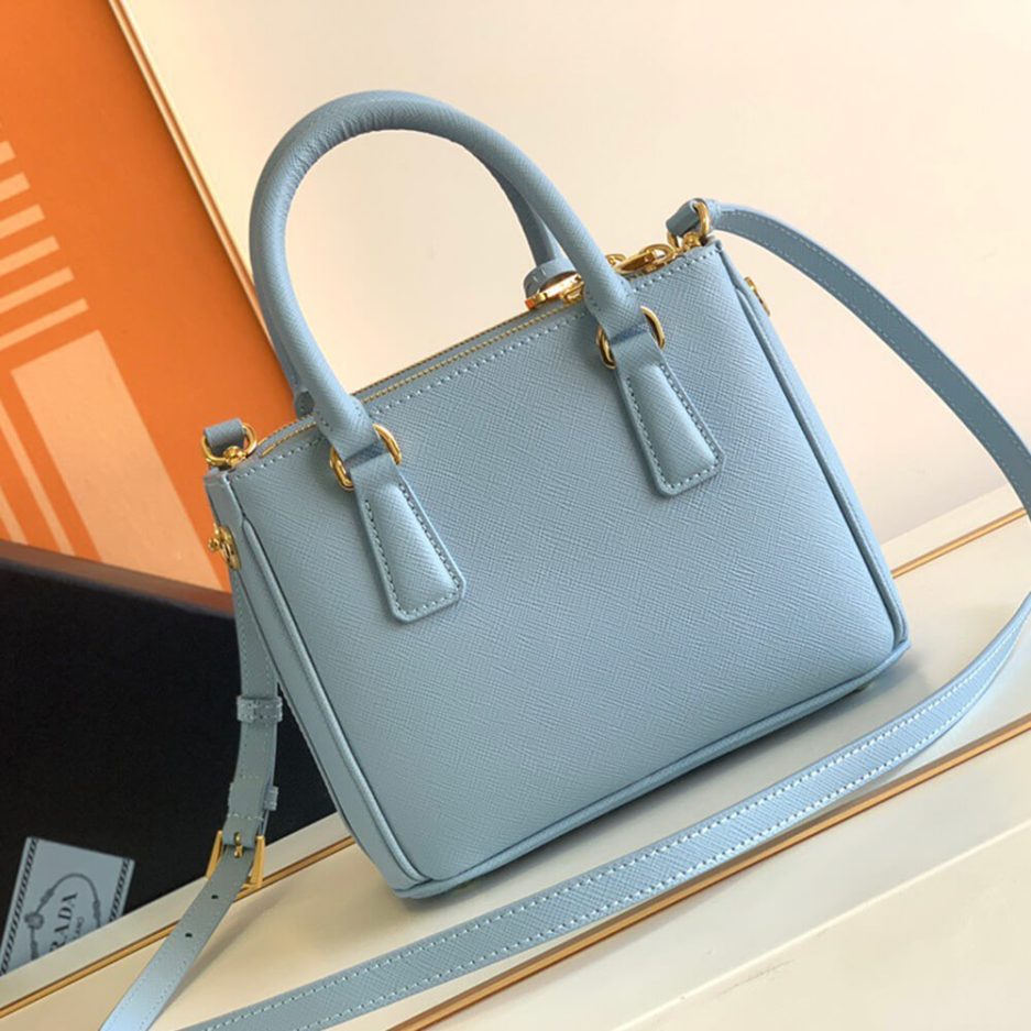 Light Blue Prada Galleria Saffiano leather mini-bag - Image 4