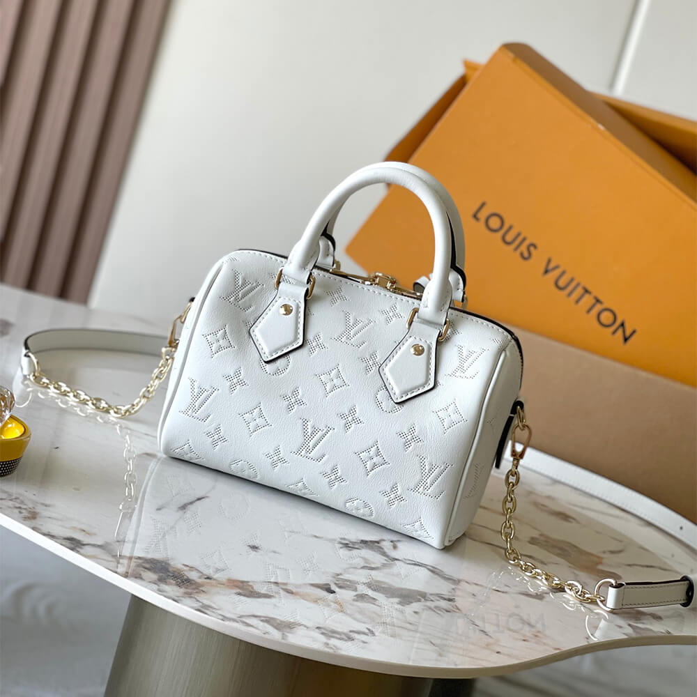 White Blanc LV Speedy Bandouliere 20 (Best
grade) - Image 4