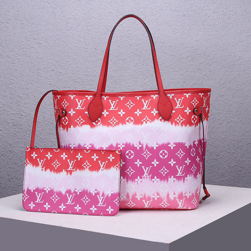 Red LV Escale Neverfull MM Tote - Image 4