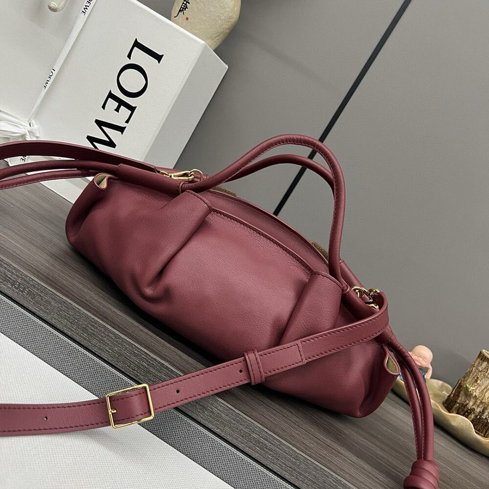Burgundy Loewe Small Paseo bag in shiny nappa calfskin (Best
grade) - Image 4