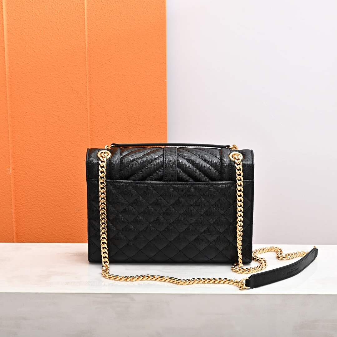 YSL ENVELOPE MEDIUM IN QUILTED GRAIN DE POUDRE EMBOSSED LEATHER - Image 4