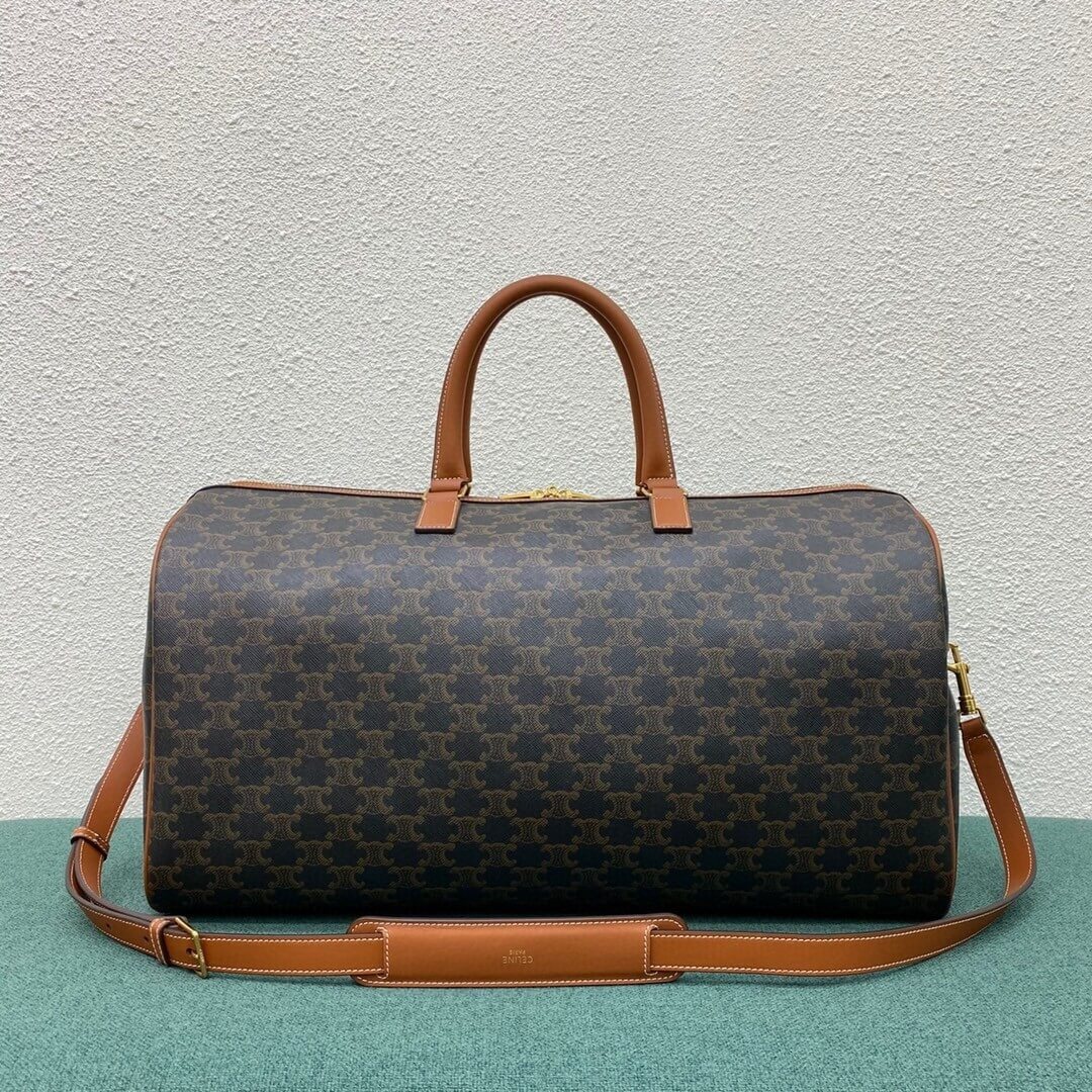 CELINE Large Travel Bag in Logo Print and Calfskin - Image 4