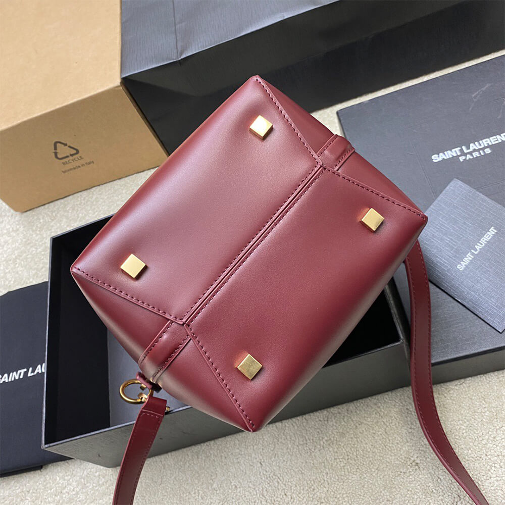 Burgundy YSL LE 37 small in shiny leather - Image 5