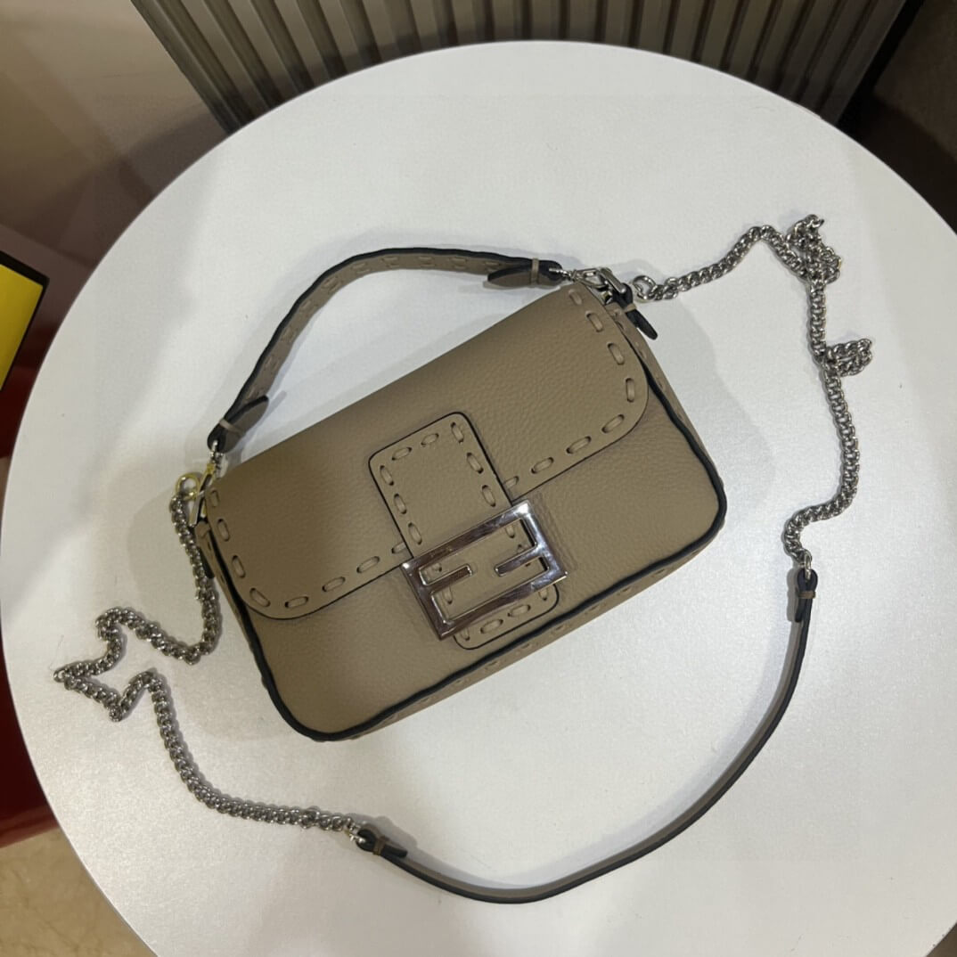 Gray Green Fendi Mini Baguette - Image 5