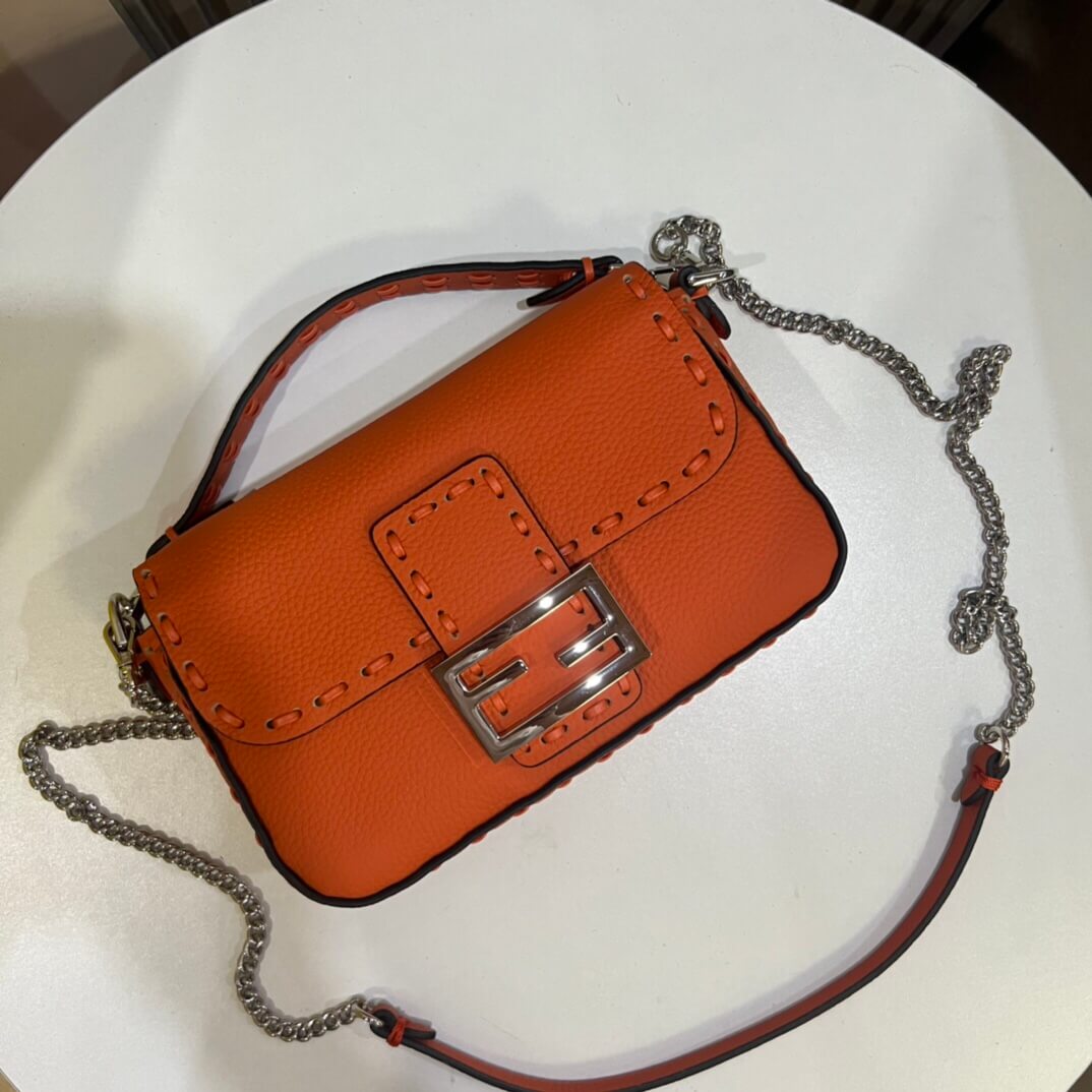Dark Red Fendi Mini Baguette - Image 5