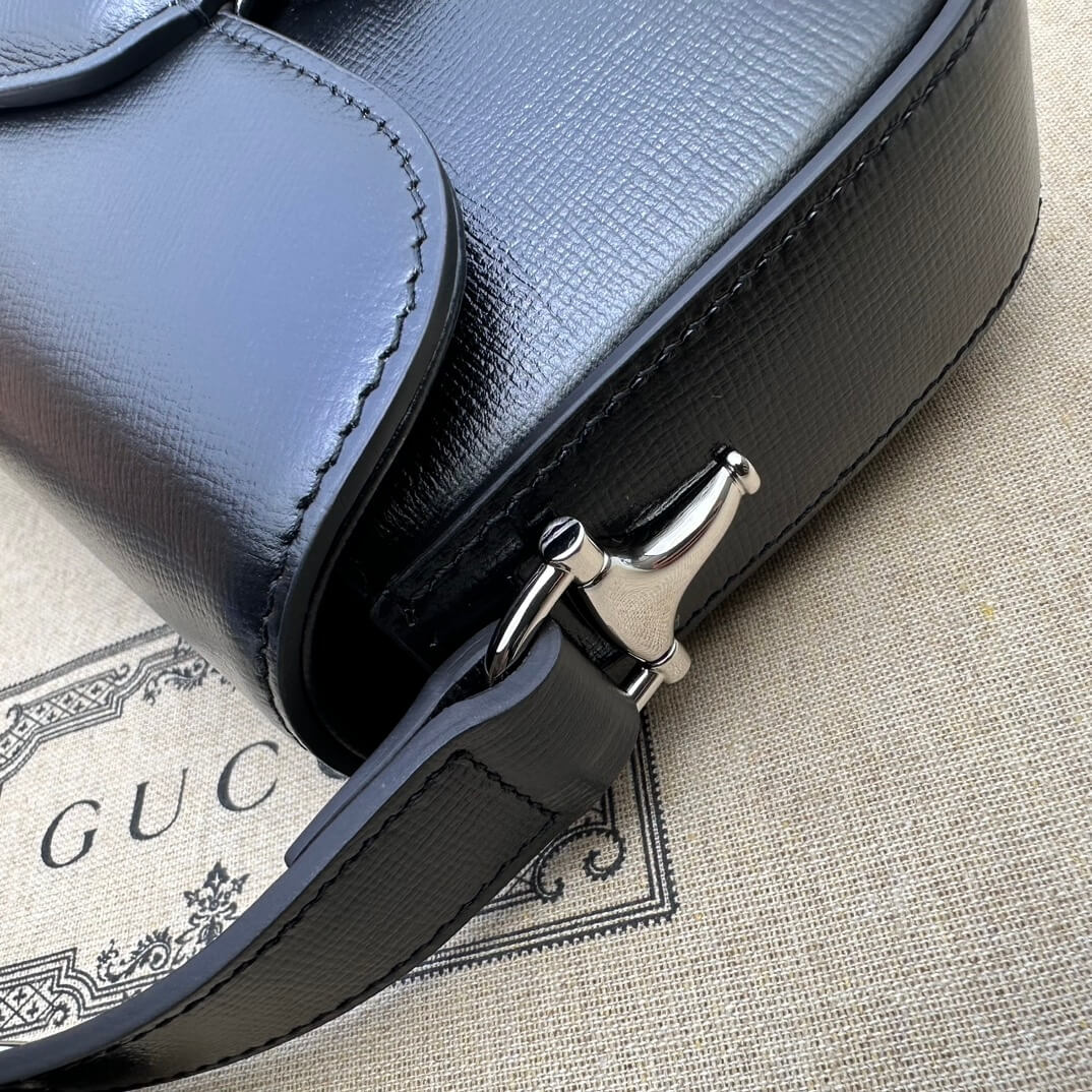 Black Gucci Horsebit 1955 Small Shoulder Bag - Image 6