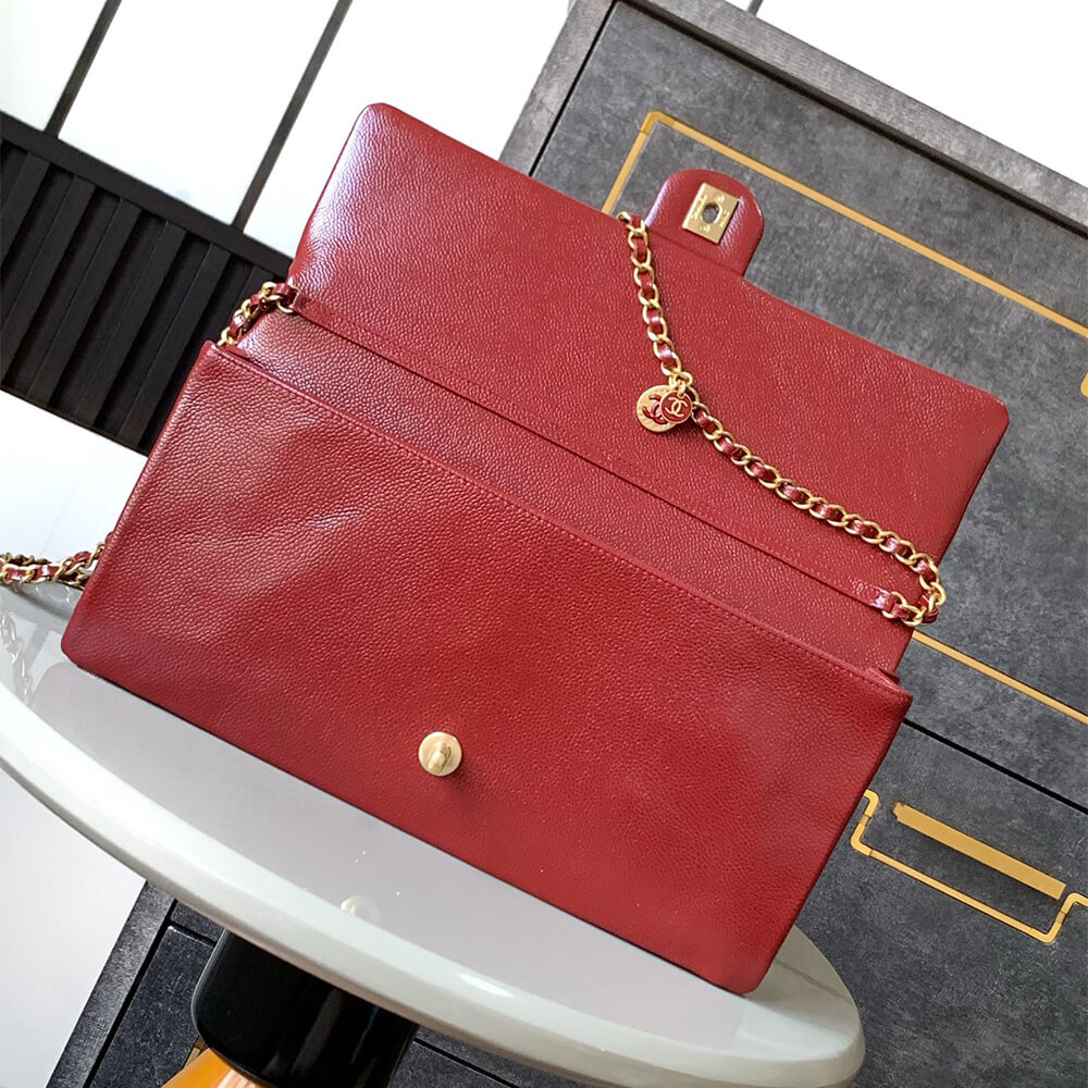 Burgundy CHANEL Long Flap Bag (Best
grade) - Image 6