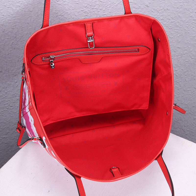 Red LV Escale Neverfull MM Tote - Image 6