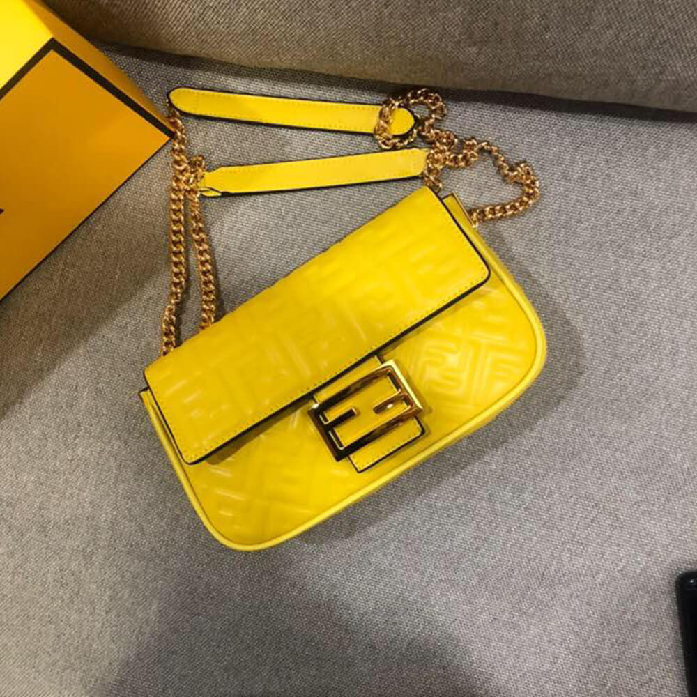Yellow Fendi Baguette Chain Midi - Image 6