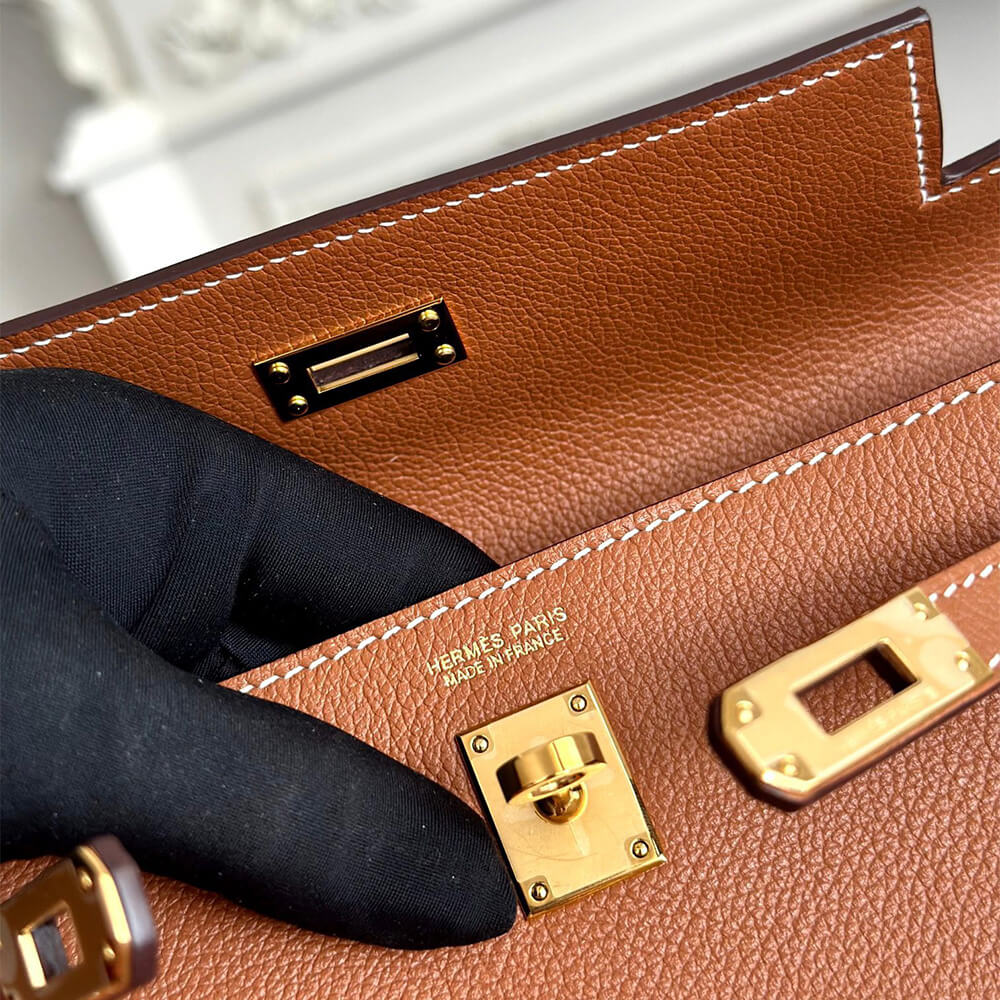 Gold Brown Hermes Kelly Danse - Image 7