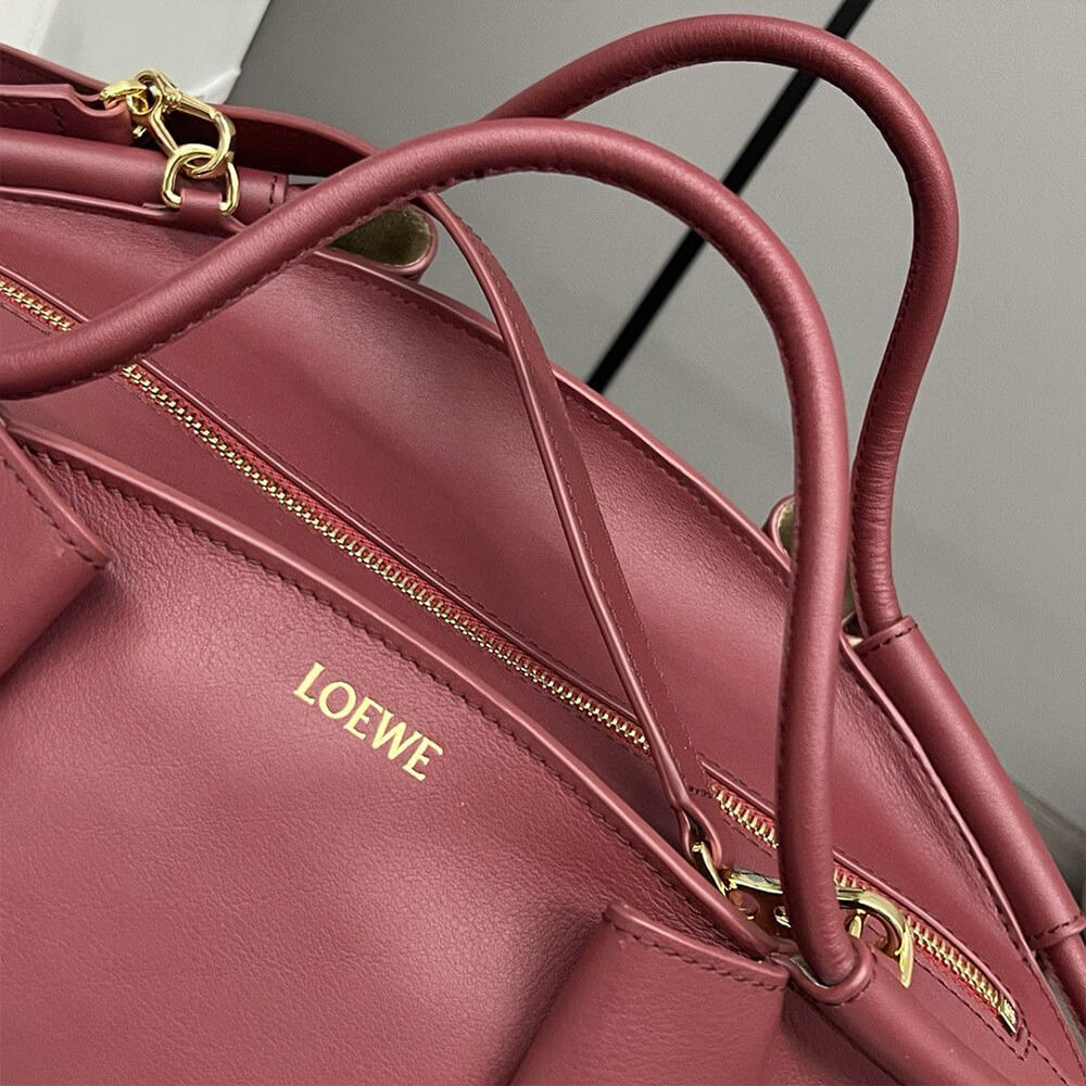 Burgundy Loewe Small Paseo bag in shiny nappa calfskin (Best
grade) - Image 7
