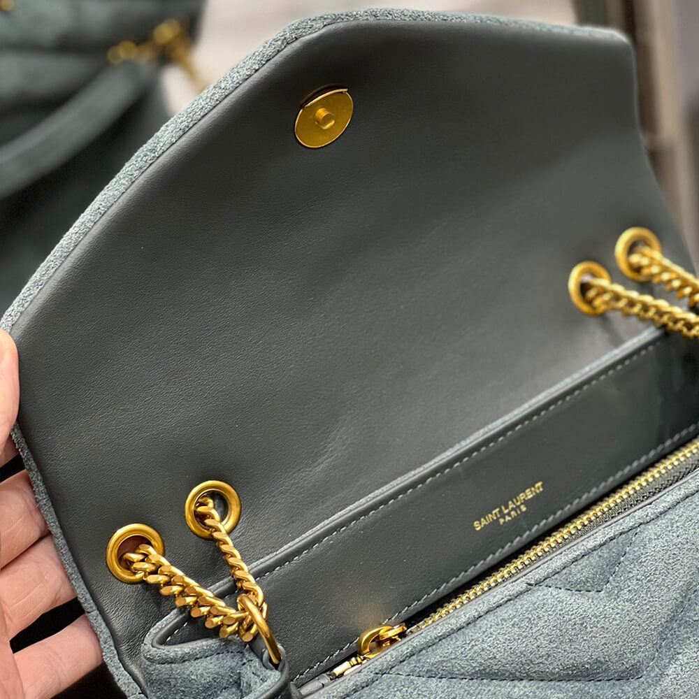 LOULOU SMALL CHAIN BAG IN QUILTED SUEDE - Image 7