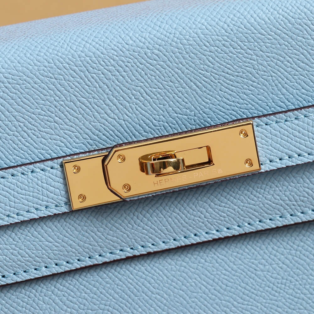 linen blue Hermes Kelly 25 - Image 7