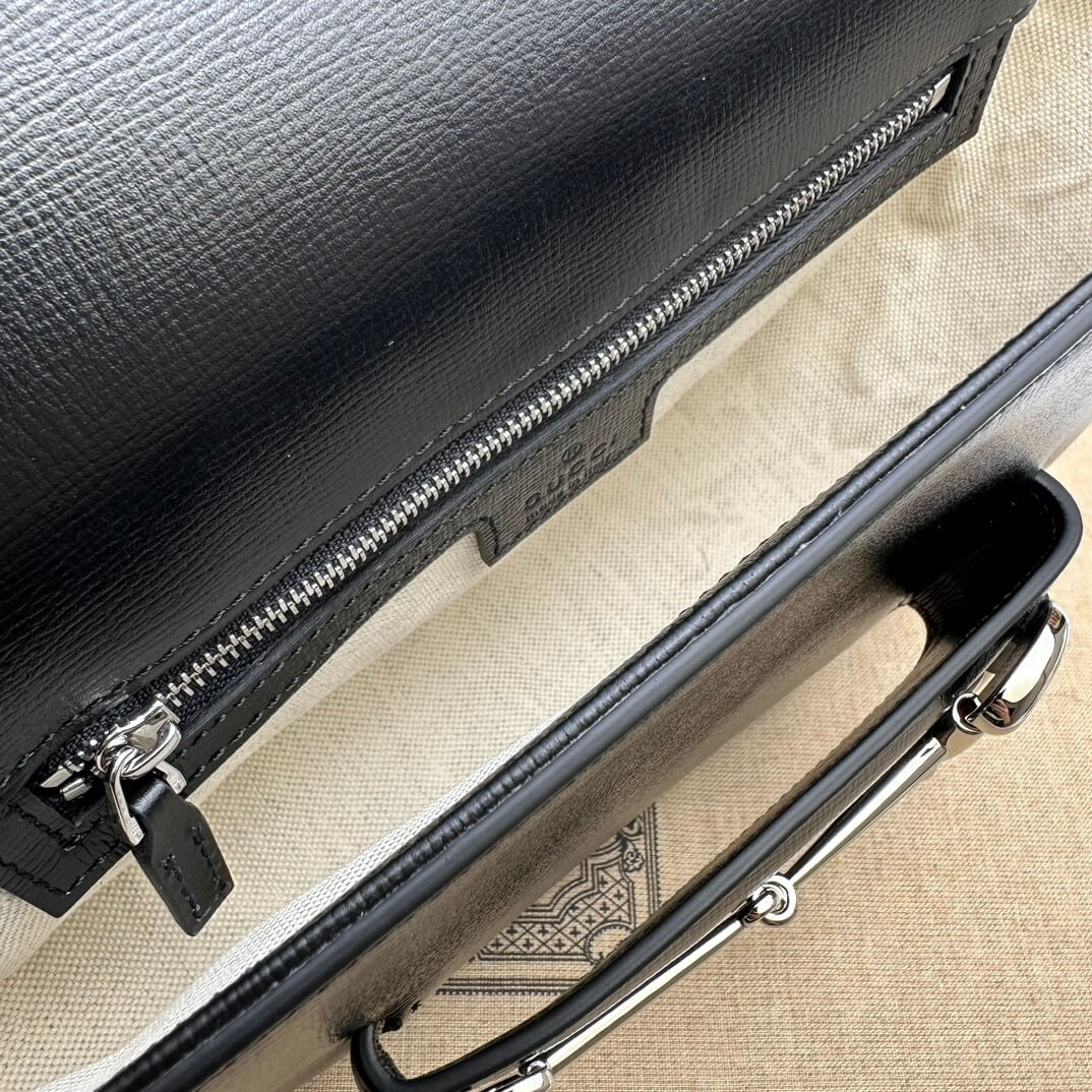 Black Gucci Horsebit 1955 Small Shoulder Bag - Image 8