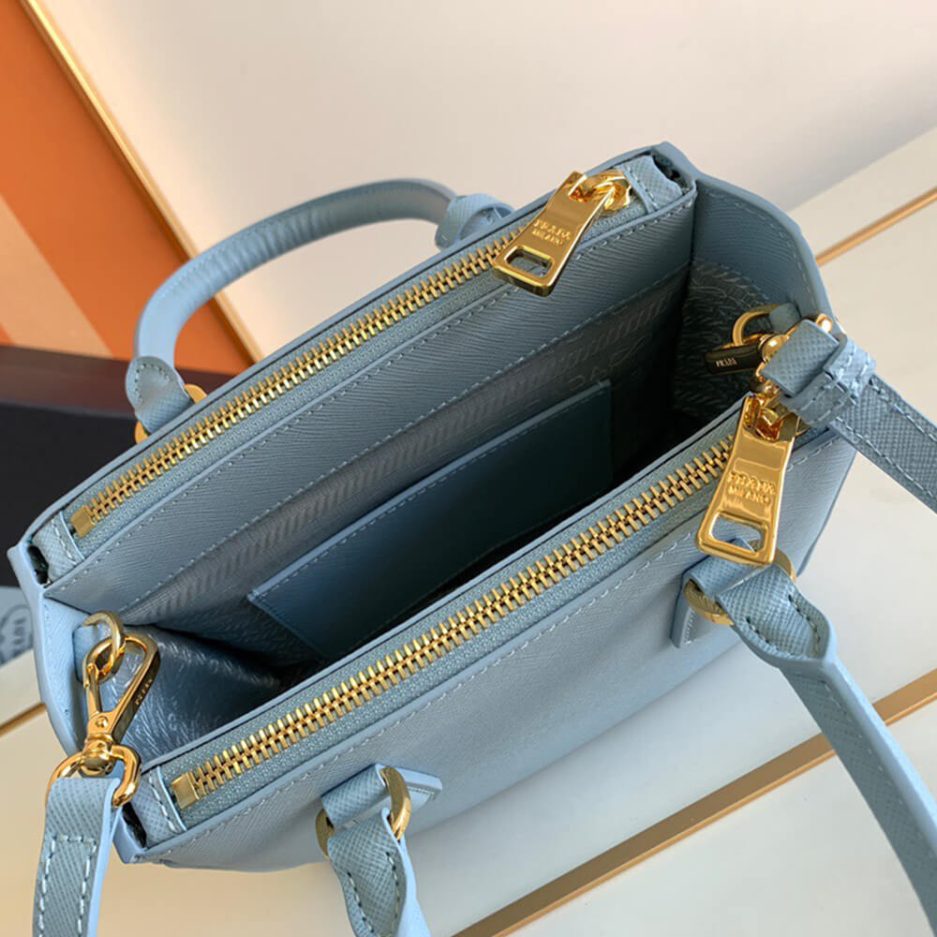 Light Blue Prada Galleria Saffiano leather mini-bag - Image 8