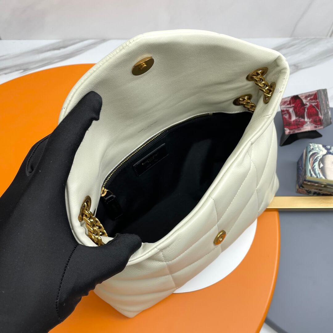 White YSL PUFFER SMALL in Nappa leather - Image 8