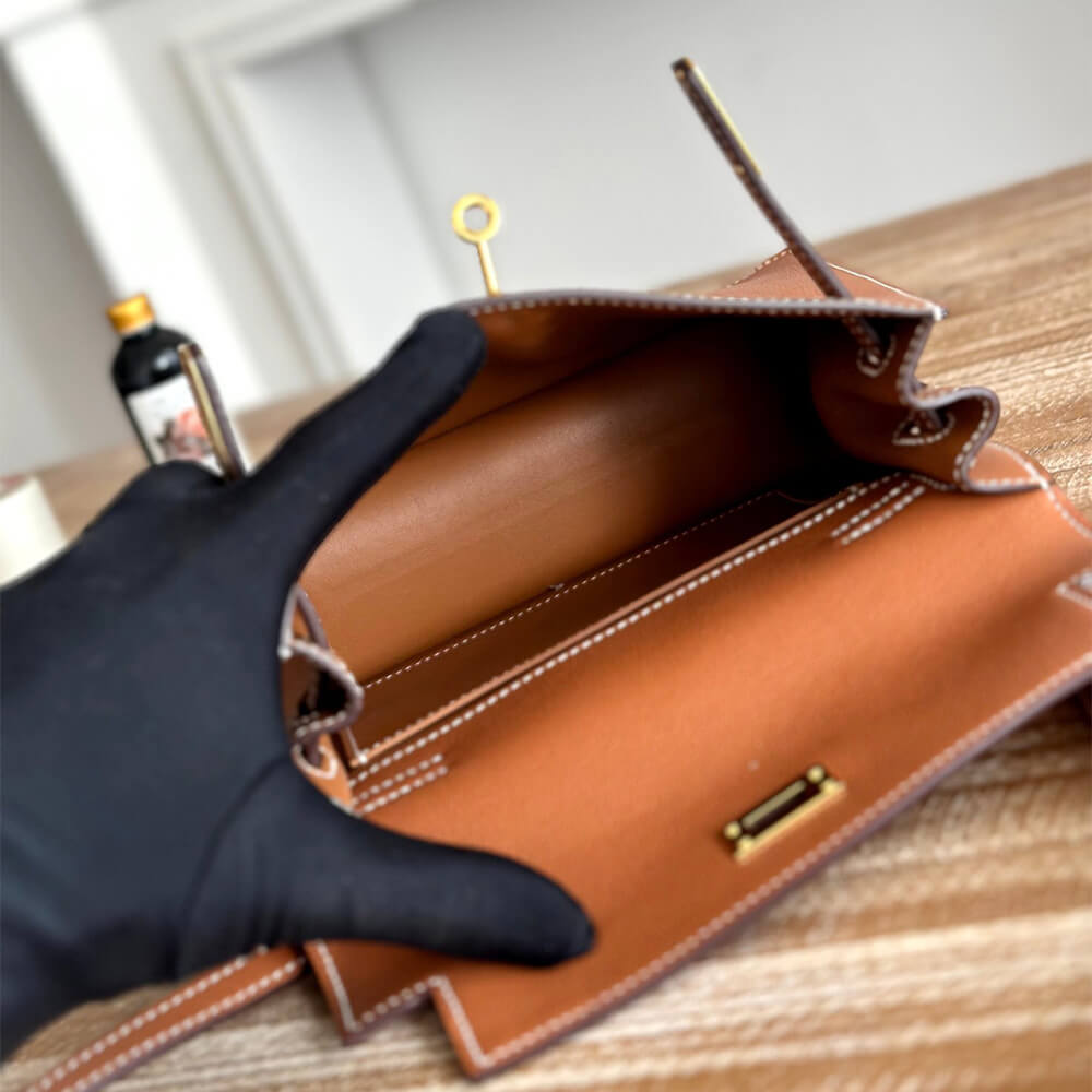 Gold Brown Hermes Kelly Danse - Image 8