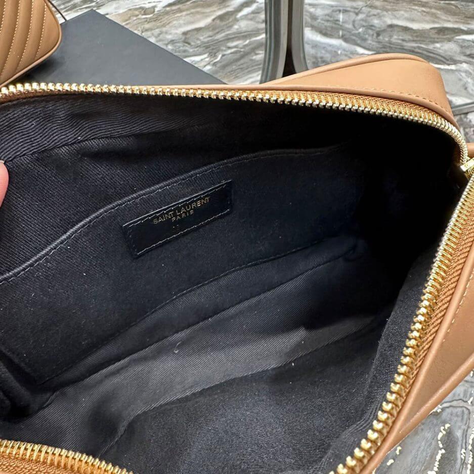 BROWN YSL LOU CAMERA BAG IN QUILTED LEATHER - Image 8