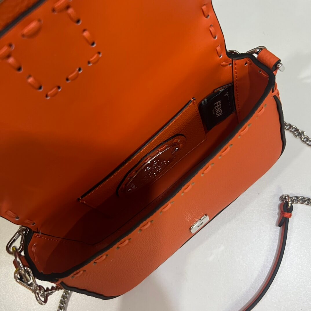 Dark Red Fendi Mini Baguette - Image 8