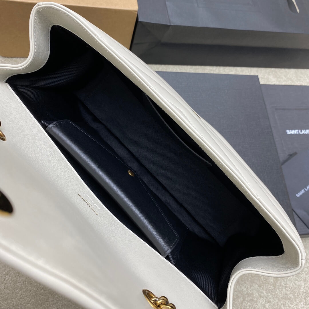 White YSL LOULOU medium in MATELASSE lambskin - Image 8