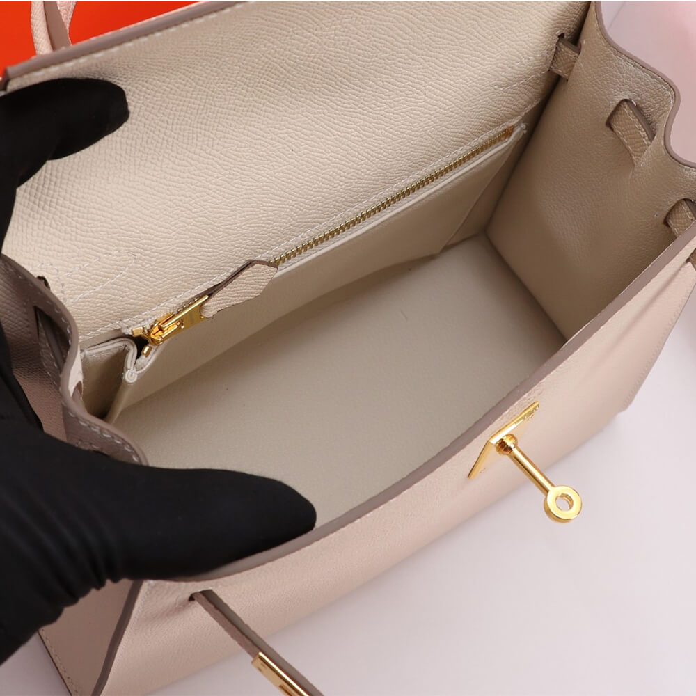 Cheese white Hermes Kelly 25 - Image 8