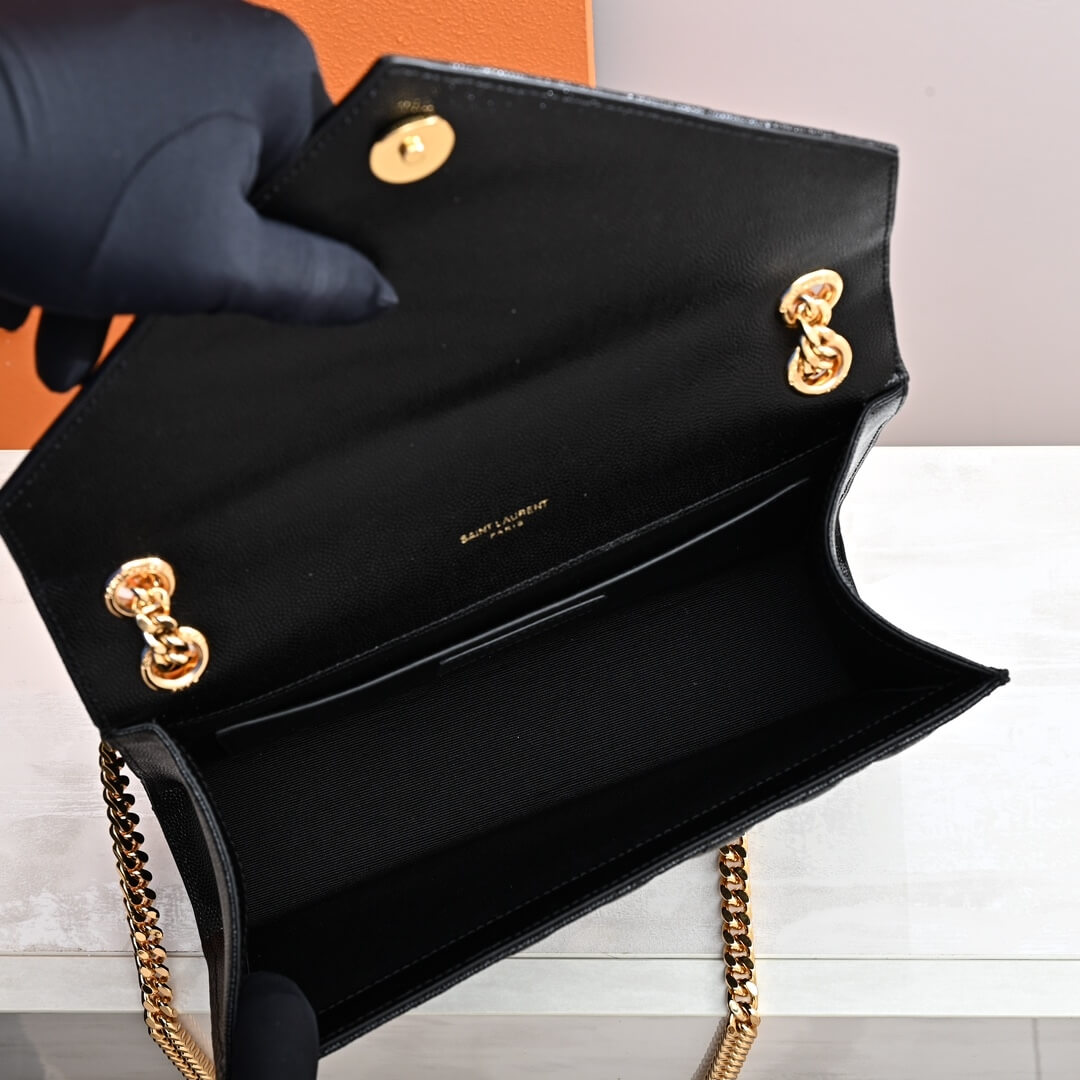 YSL ENVELOPE MEDIUM IN QUILTED GRAIN DE POUDRE EMBOSSED LEATHER - Image 9