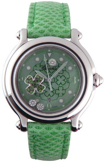 Chopard Happy Sport Series Good Luck Clover Diamond Emerald Unisex Watch 278428 in Green