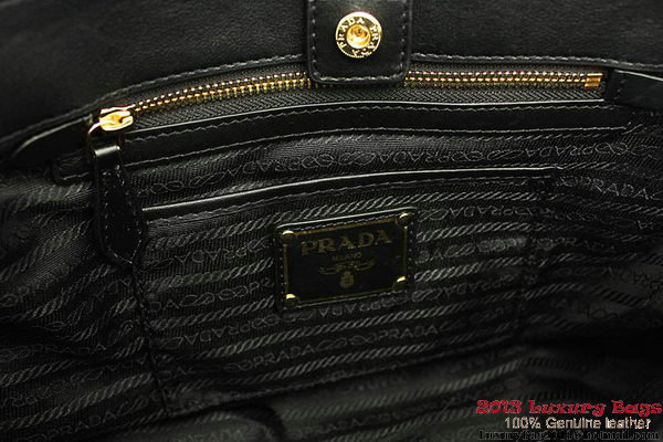 Prada Gaufre Fabric Top Handle Bag BN1788 Black Prada Gaufre Fabric Top Handle Bag BN1788 Black