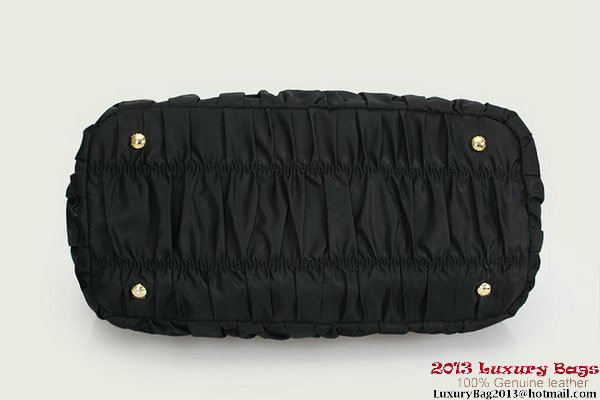 Prada Gaufre Fabric Top Handle Bag BN1788 Black Prada Gaufre Fabric Top Handle Bag BN1788 Black