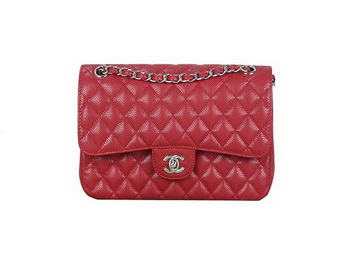 Chanel 2.55 Series Flap Bag Red Original Cannage Patterns Leather A1112 Silver Chanel 2.55 Series Flap Bag Red Original Cannage Patterns Leather A1112 Silver