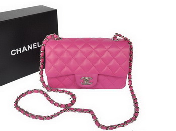 Chanel Classic Flap Bags Rose Original Sheepskin Leather A1116 Silver Chanel Classic Flap Bags Rose Original Sheepskin Leather A1116 Silver