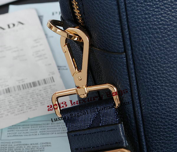 Prada Grainy Calf Leather Briefcase 80661 Blue Prada Grainy Calf Leather Briefcase 80661 Blue