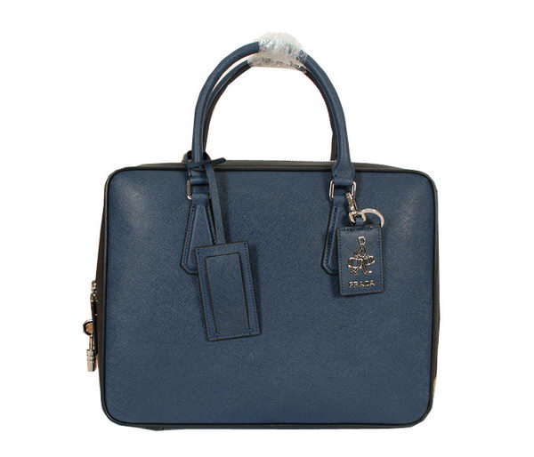 Prada Original Leather Briefcase 305M Blue