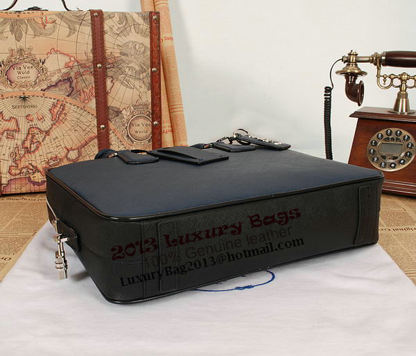 Prada Original Leather Briefcase 305M Blue Prada Original Leather Briefcase 305M Blue