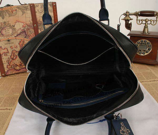 Prada Original Leather Briefcase 305M Blue Prada Original Leather Briefcase 305M Blue