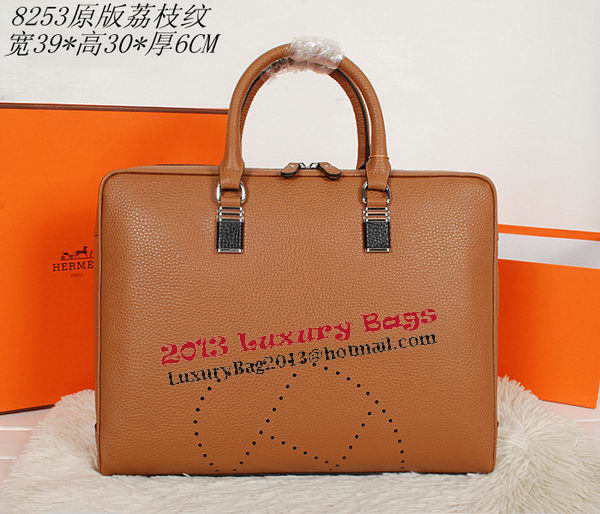 Hermes Briefcase Grainy Calf Leather H8253 Wheat Hermes Briefcase Grainy Calf Leather H8253 Wheat