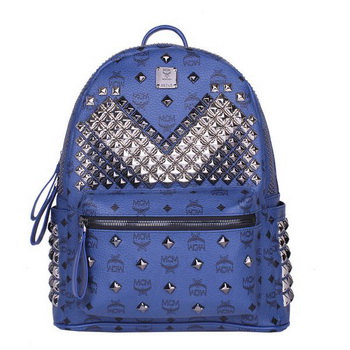 MCM Medium Stark Front Studs Backpack MC4237 Royal MCM Medium Stark Front Studs Backpack MC4237 Royal