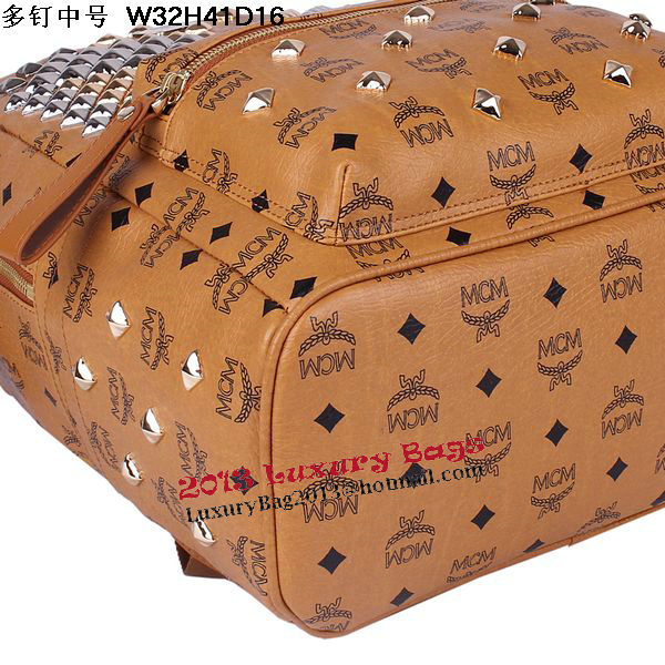 MCM Medium Stark Front Studs Backpack MC4238 Wheat MCM Medium Stark Front Studs Backpack MC4238 Wheat