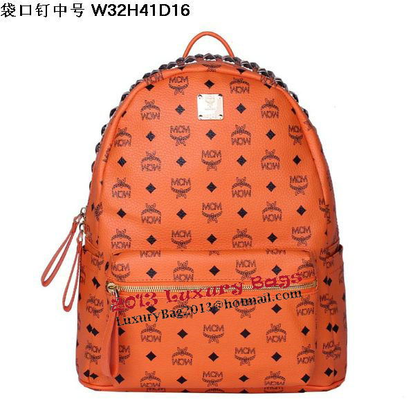 MCM Medium Top Studs Backpack MC4232 Orange MCM Medium Top Studs Backpack MC4232 Orange